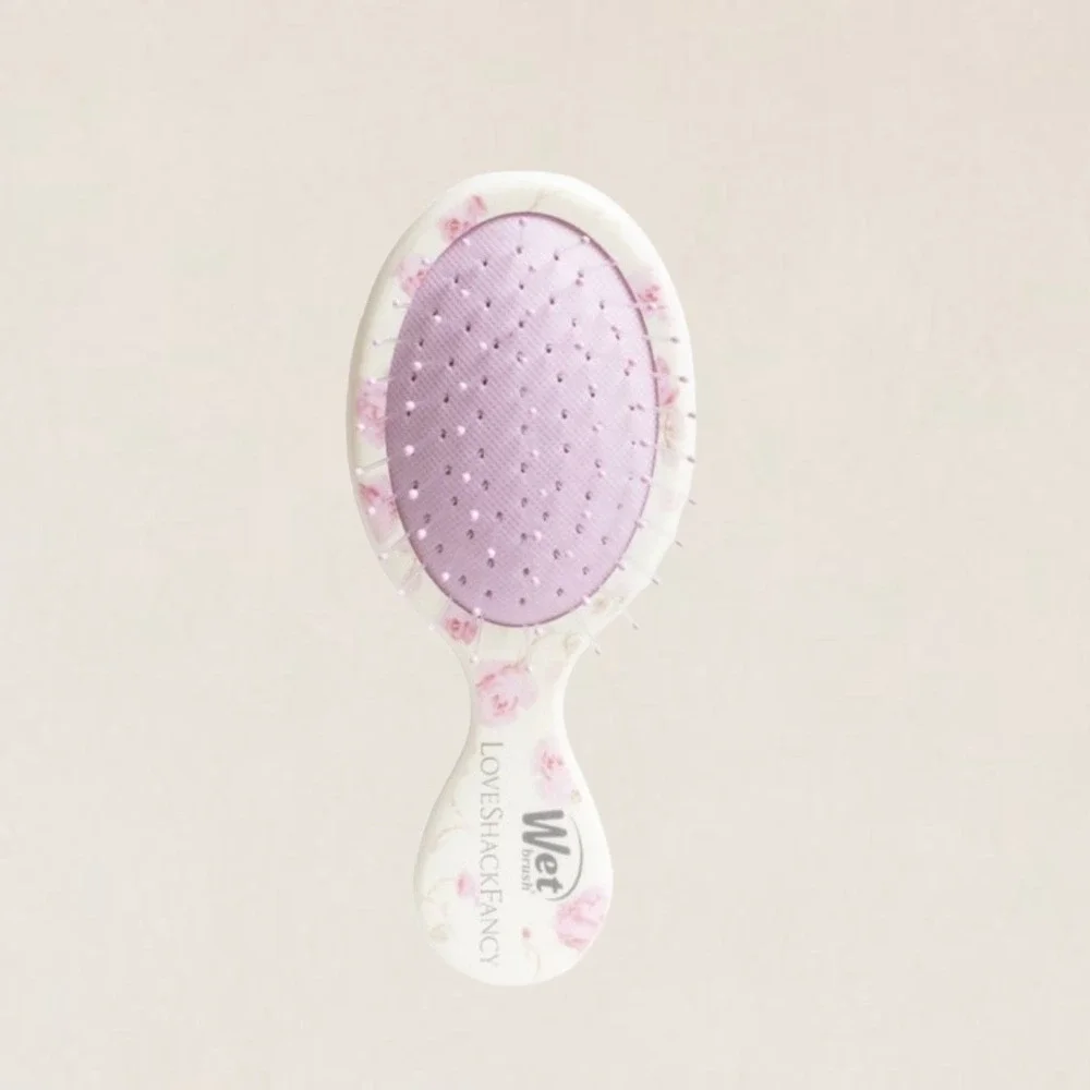LoveShackFancy x Wet Brush Goody Floral Hair Accessory Set Detangler Mask Pink